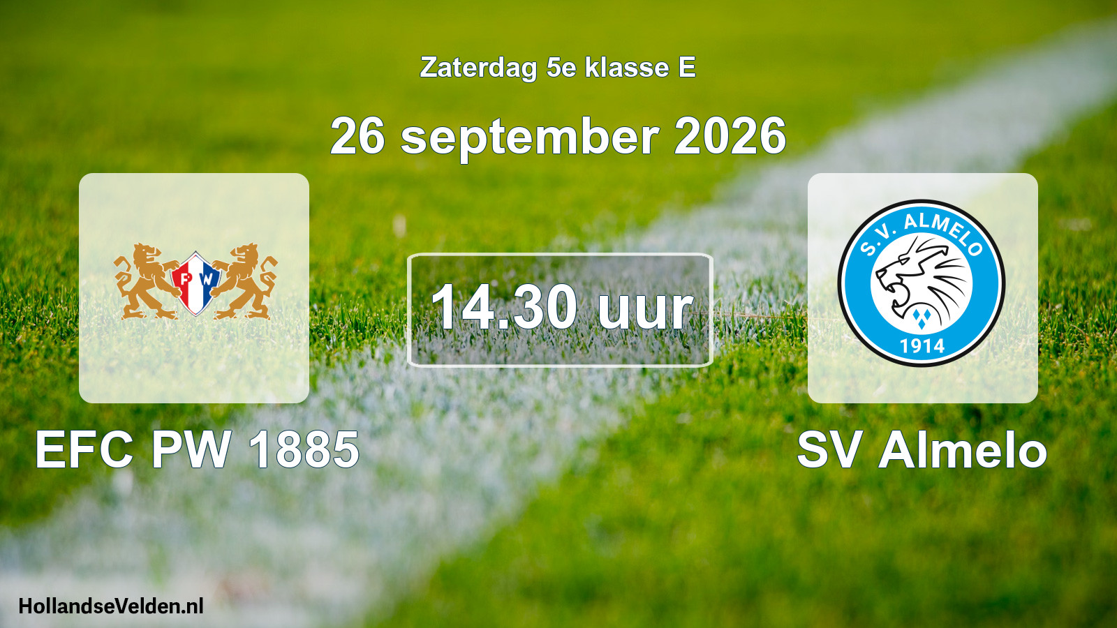 Geplande wedstrijd: EFC PW 1885 - SV Almelo (26 september 2026)