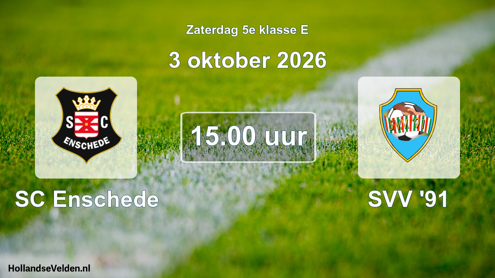 Geplande wedstrijd: SC Enschede - SVV '91 (3 oktober 2026)