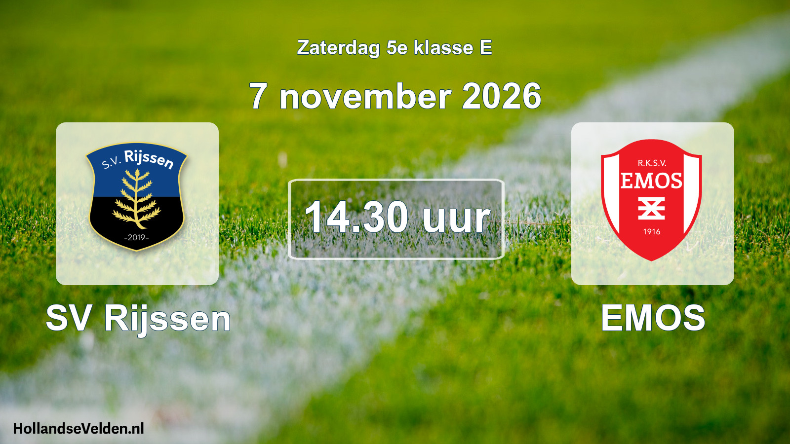 Geplande wedstrijd: SV Rijssen - EMOS (7 november 2026)