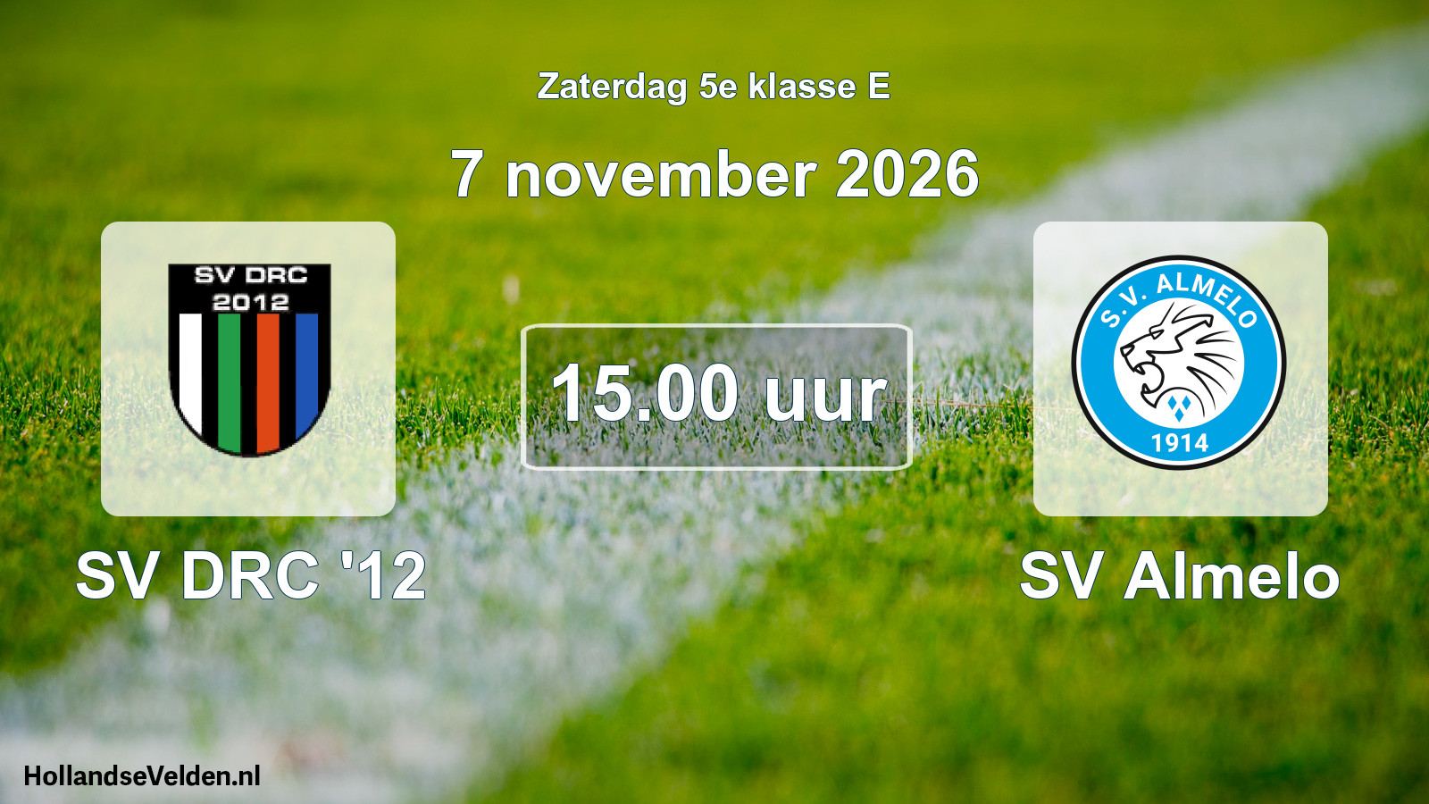 Geplande wedstrijd: SV DRC '12 - SV Almelo (7 november 2026)