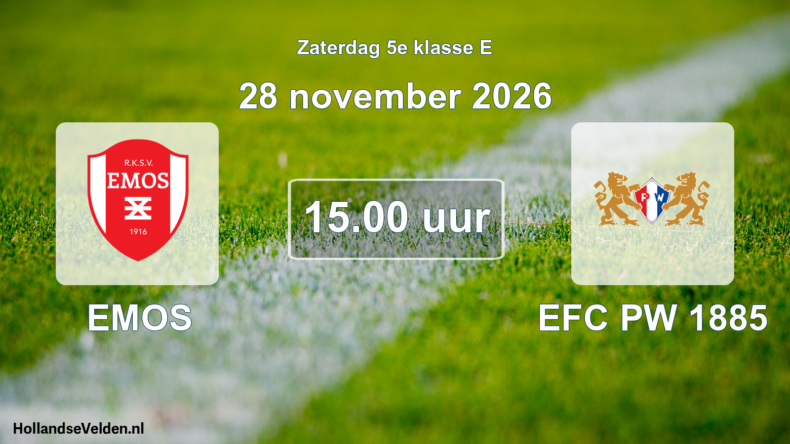 Geplande wedstrijd: EMOS - EFC PW 1885 (28 november 2026)