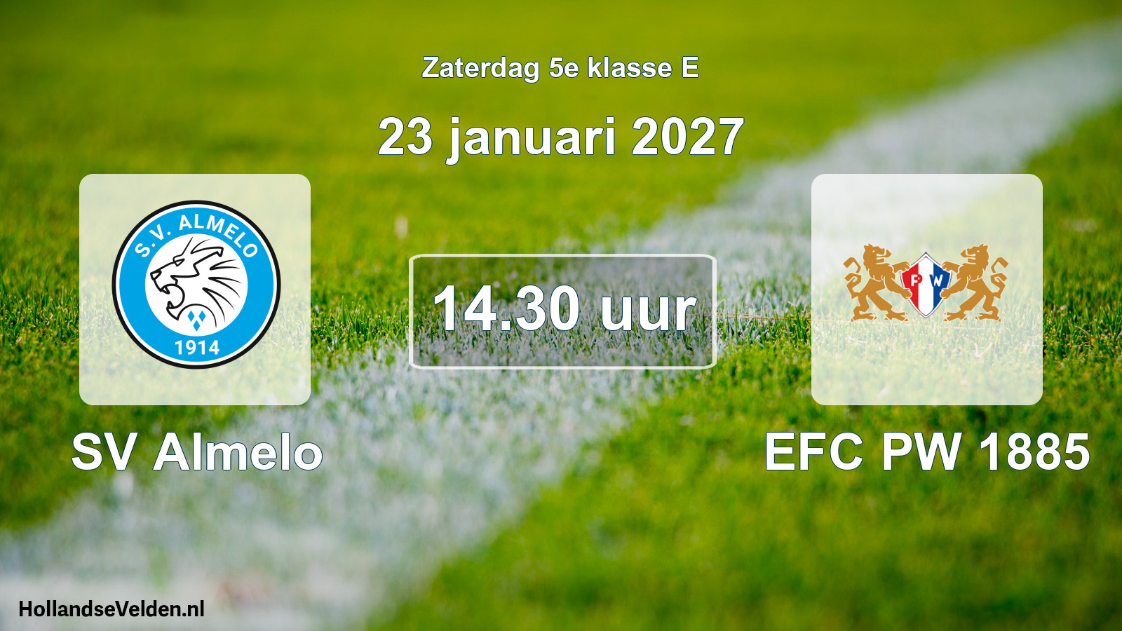 Scheduled Match: SV Almelo - EFC PW 1885 (23 January 2027)
