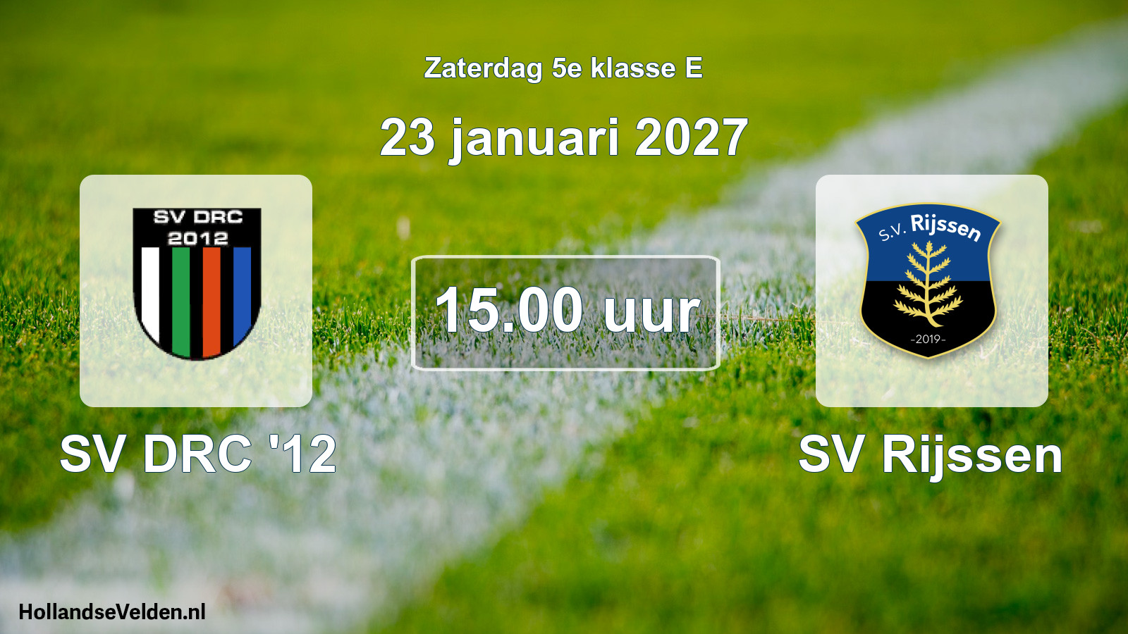 Geplande wedstrijd: SV DRC '12 - SV Rijssen (23 januari 2027)