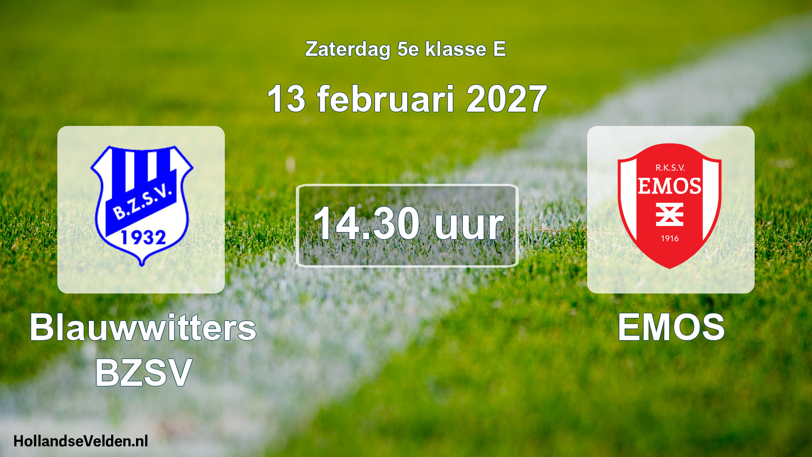 Geplande wedstrijd: Blauwwitters BZSV - EMOS (13 februari 2027)