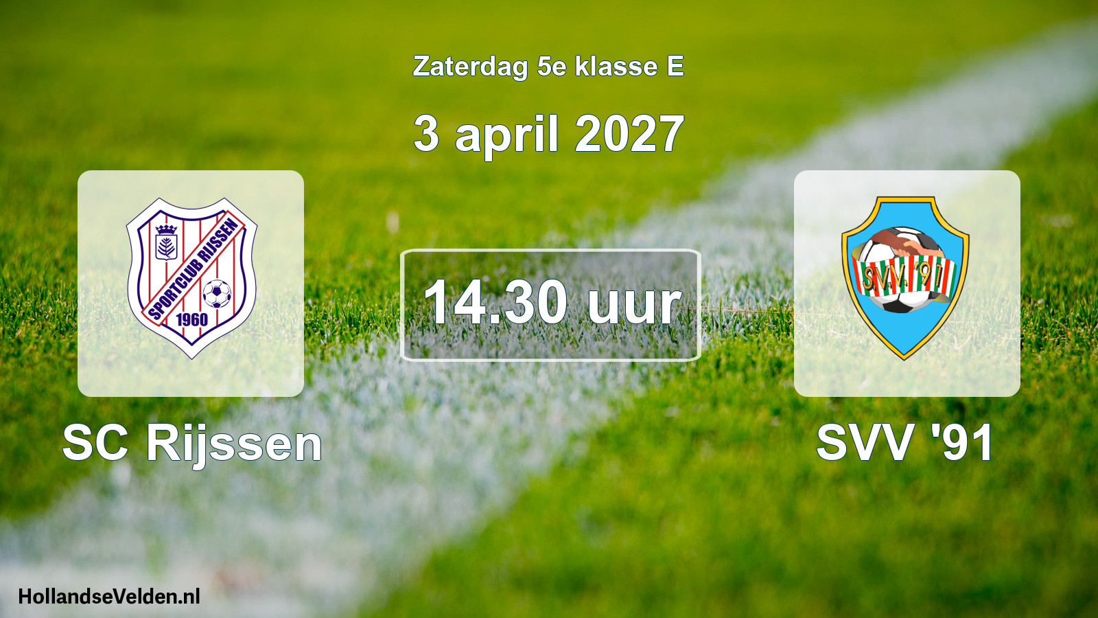 Geplande wedstrijd: SC Rijssen - SVV '91 (3 april 2027)