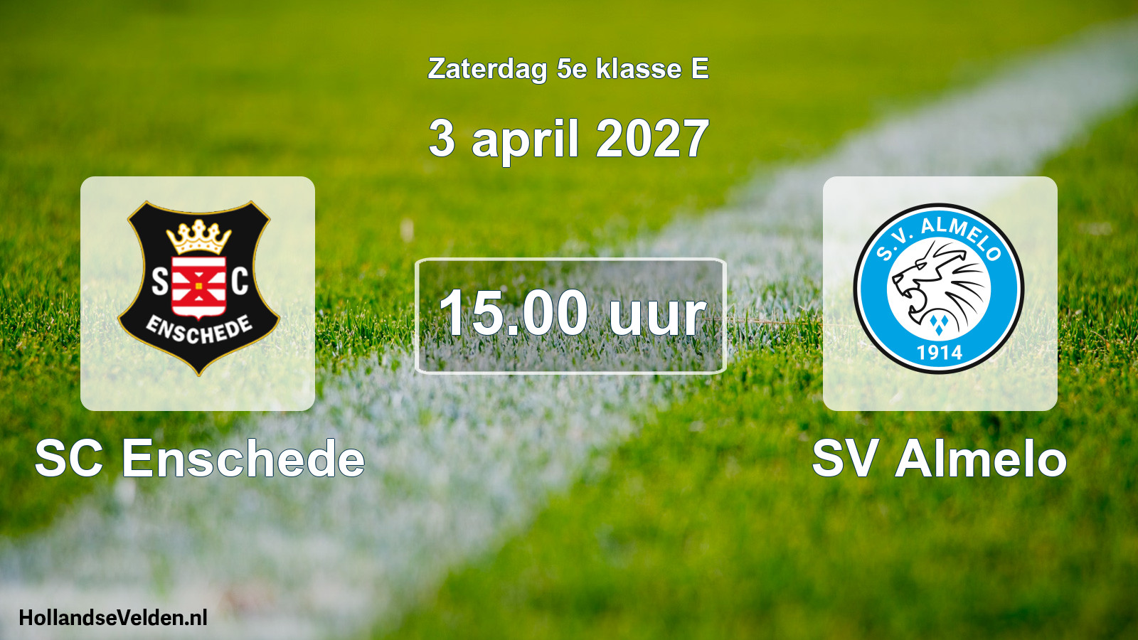 Geplande wedstrijd: SC Enschede - SV Almelo (3 april 2027)