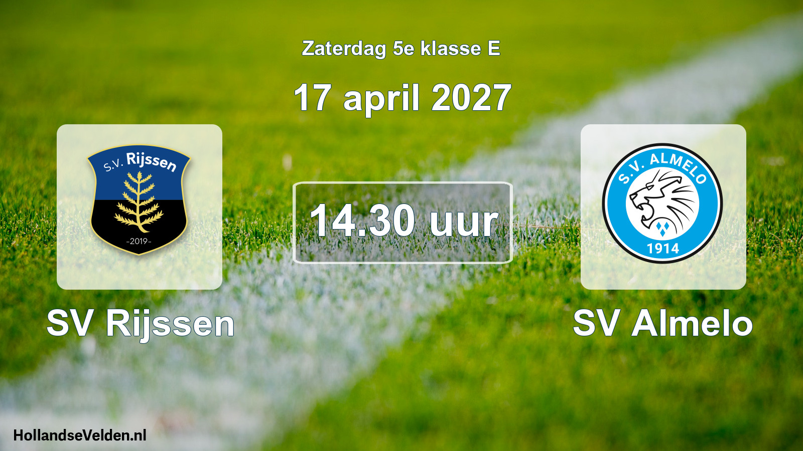 Scheduled Match: SV Rijssen - SV Almelo (17 April 2027)