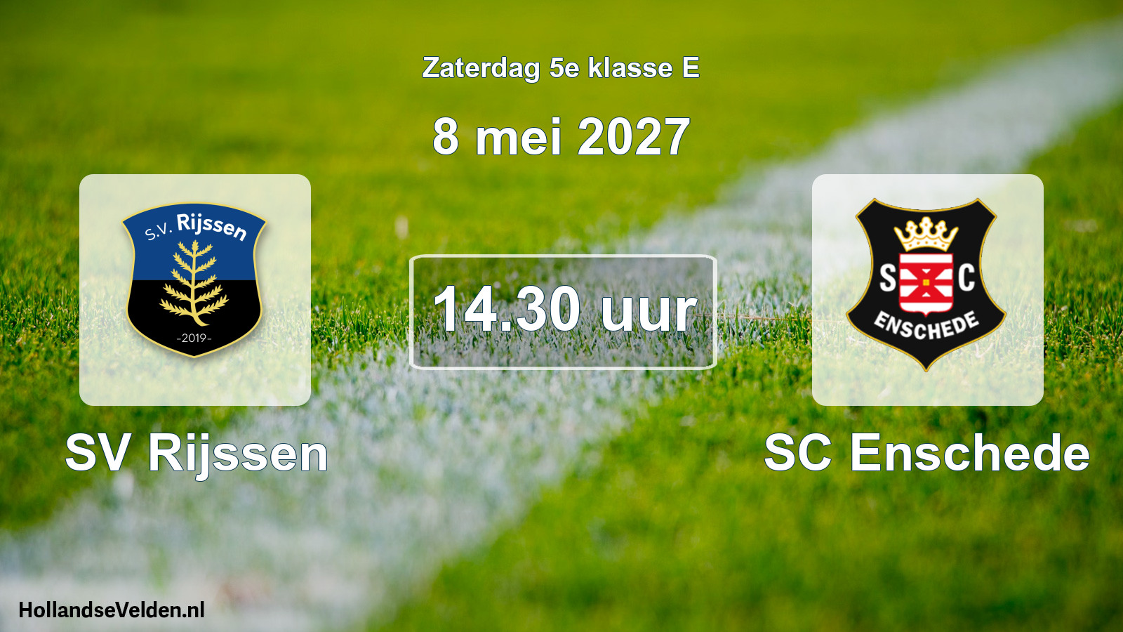 Geplande wedstrijd: SV Rijssen - SC Enschede (8 mei 2027)