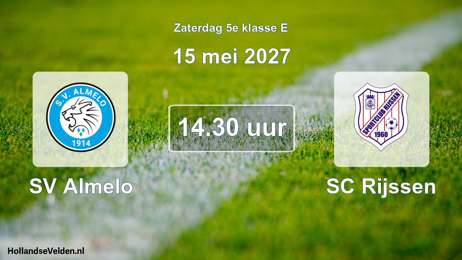 Geplande wedstrijd: SV Almelo - SC Rijssen (15 mei 2027)