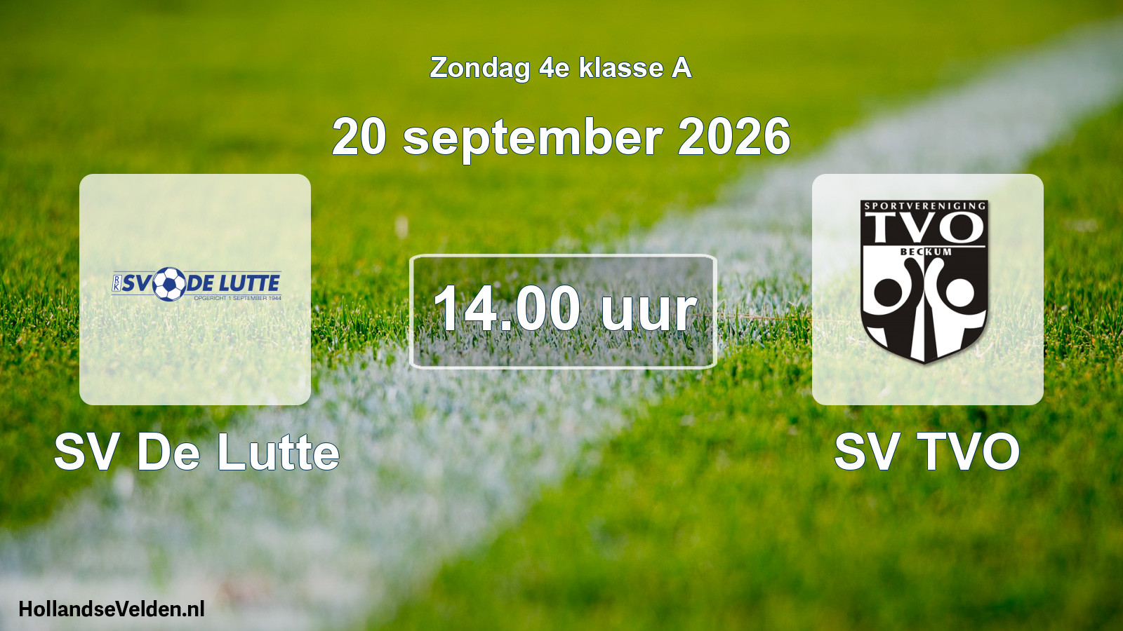 Geplande wedstrijd: SV De Lutte - SV TVO (20 september 2026)