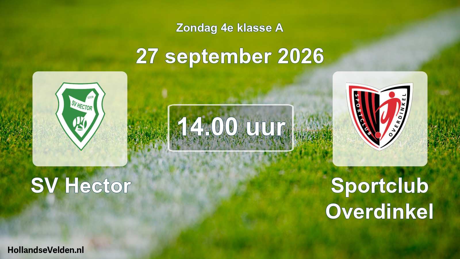 Scheduled Match: SV Hector - Sportclub Overdinkel (27 September 2026)