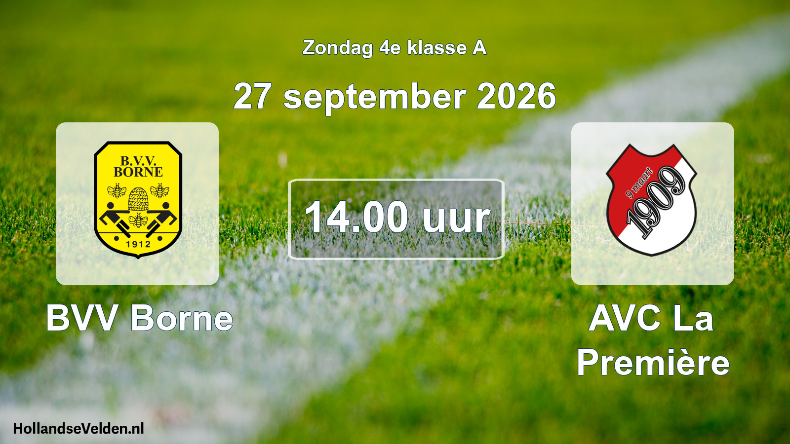 Geplande wedstrijd: BVV Borne - AVC La Première (27 september 2026)