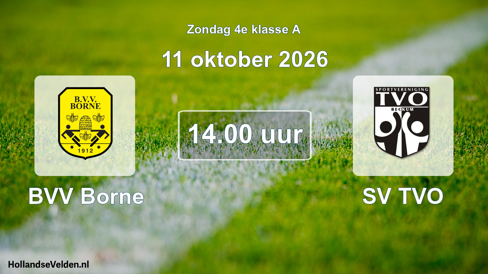 Scheduled Match: BVV Borne - SV TVO (11 October 2026)