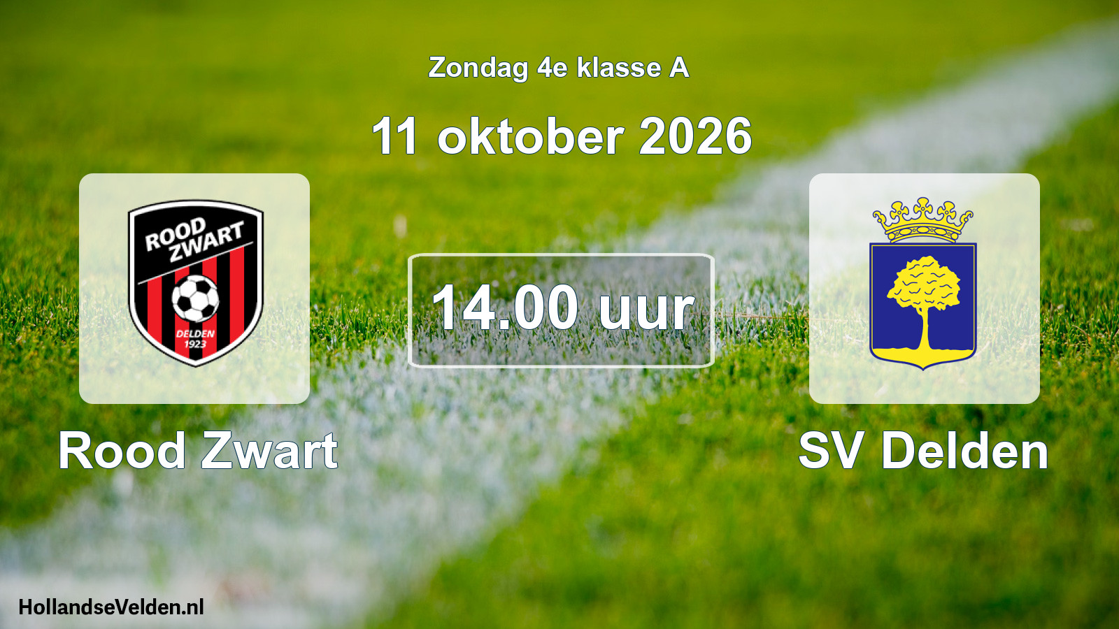 Geplande wedstrijd: Rood Zwart - SV Delden (11 oktober 2026)