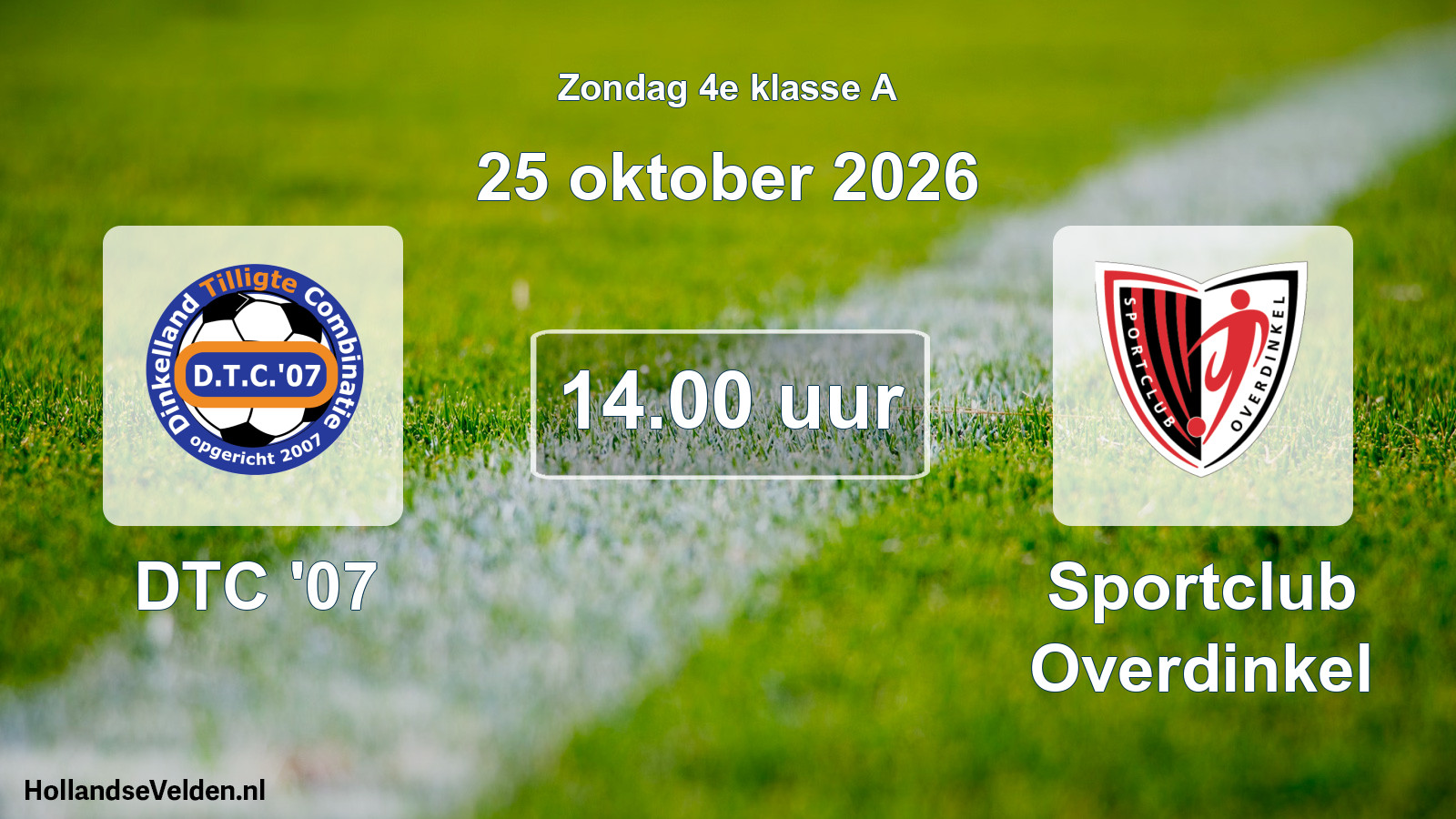 Geplande wedstrijd: DTC '07 - Sportclub Overdinkel (25 oktober 2026)