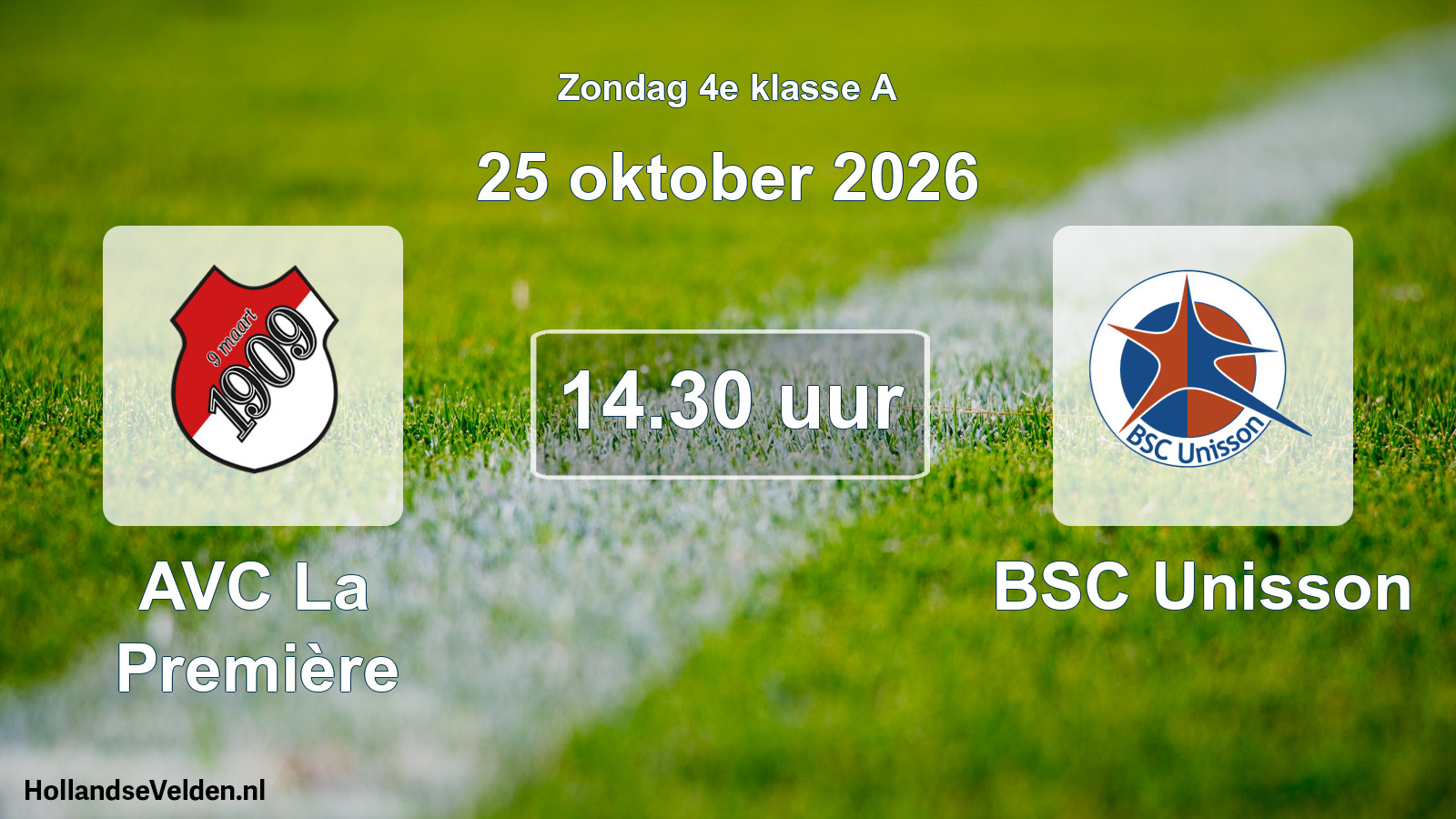 Geplande wedstrijd: AVC La Première - BSC Unisson (25 oktober 2026)