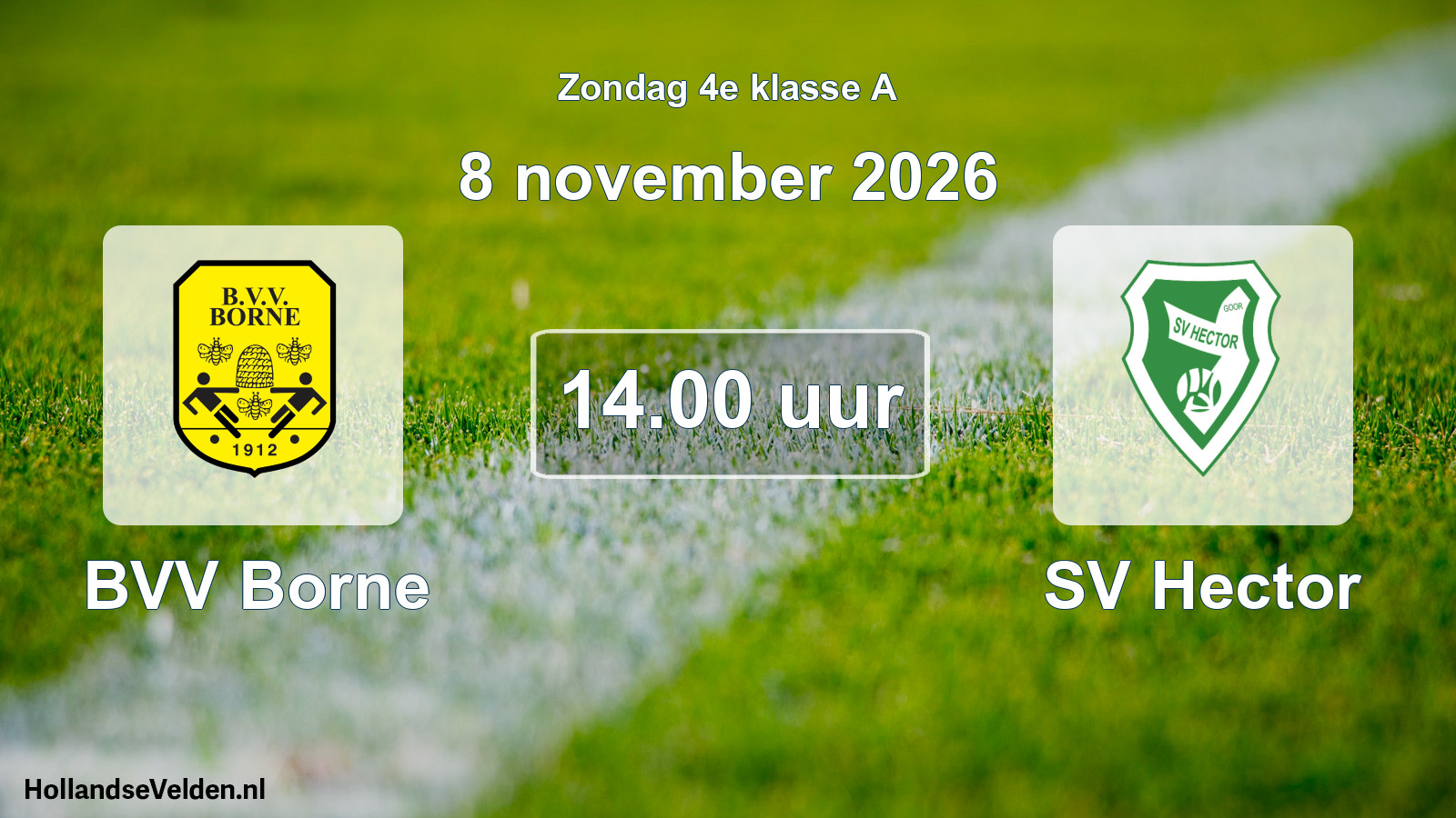 Geplande wedstrijd: BVV Borne - SV Hector (8 november 2026)