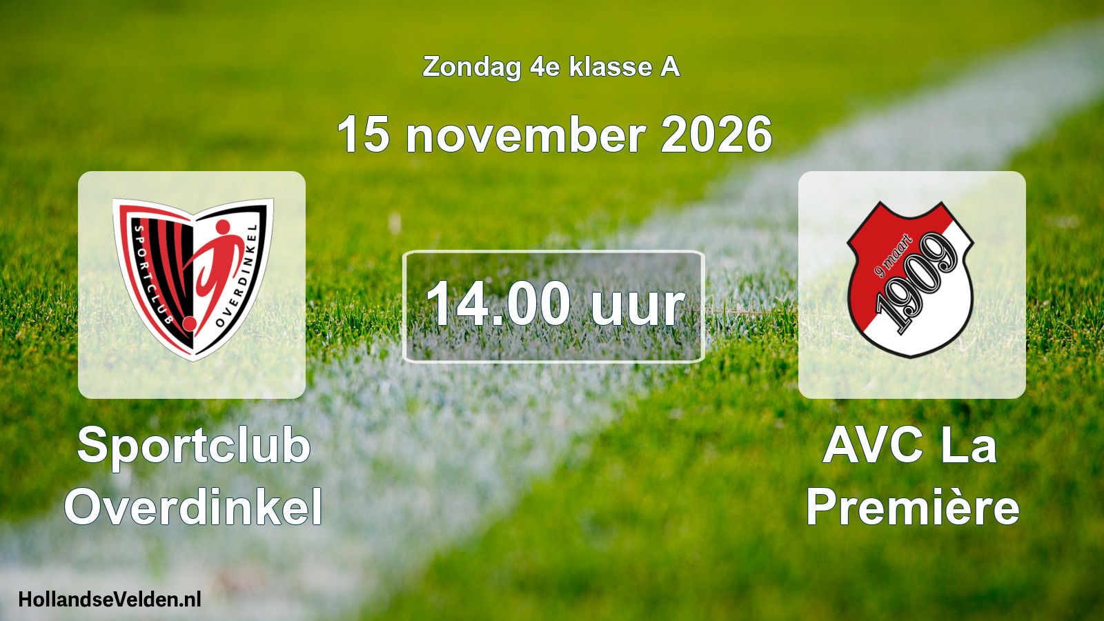 Geplande wedstrijd: Sportclub Overdinkel - AVC La Première (15 november 2026)