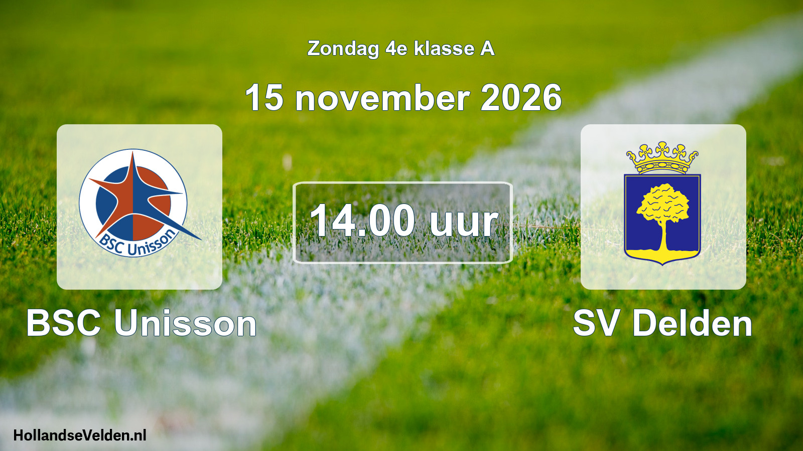 Geplande wedstrijd: BSC Unisson - SV Delden (15 november 2026)