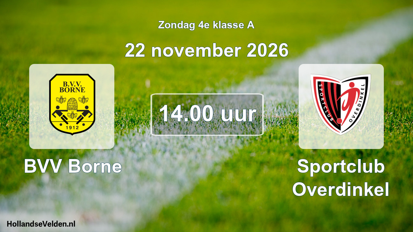 Geplande wedstrijd: BVV Borne - Sportclub Overdinkel (22 november 2026)