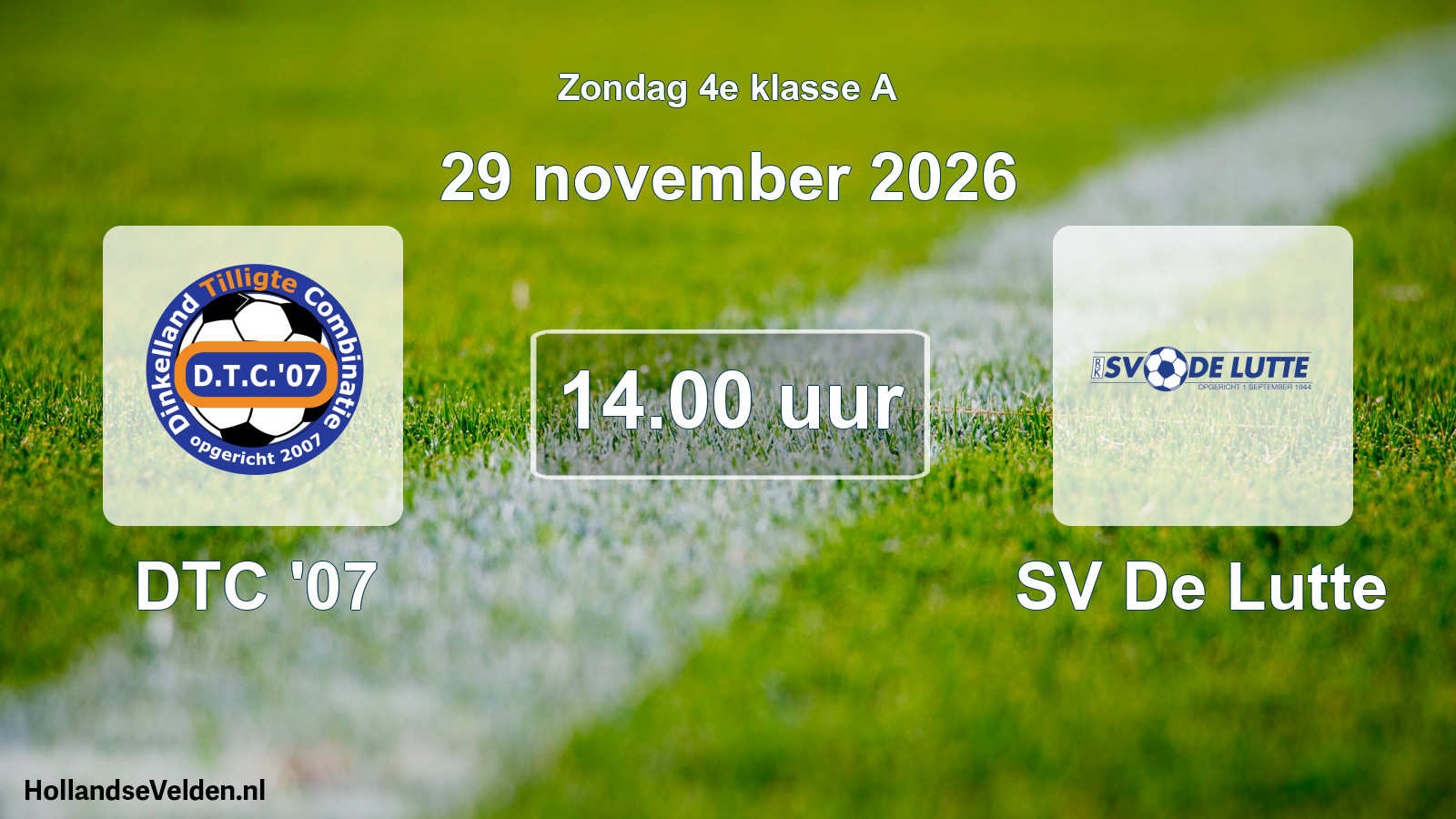 Geplande wedstrijd: DTC '07 - SV De Lutte (29 november 2026)