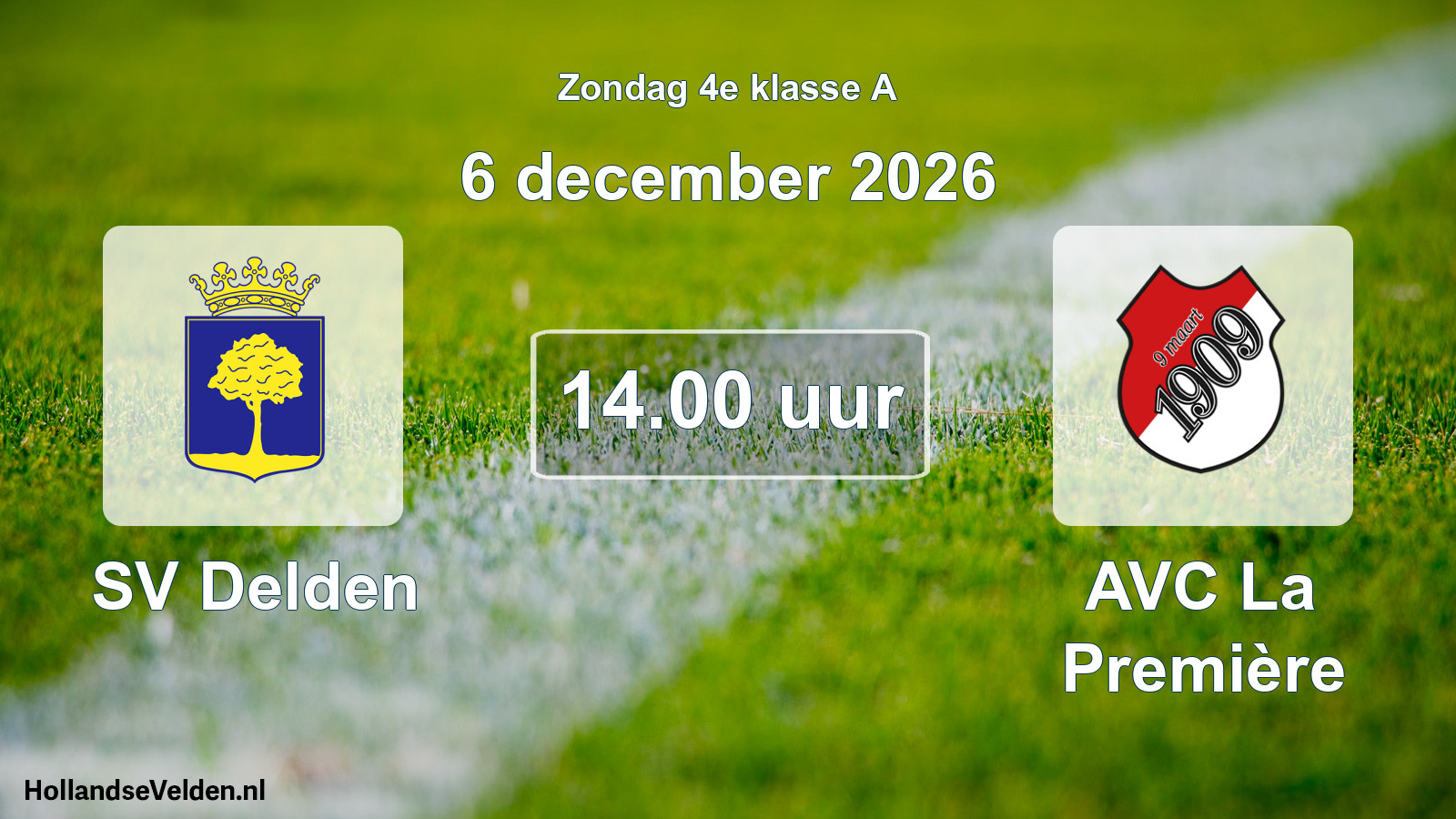 Geplande wedstrijd: SV Delden - AVC La Première (6 december 2026)