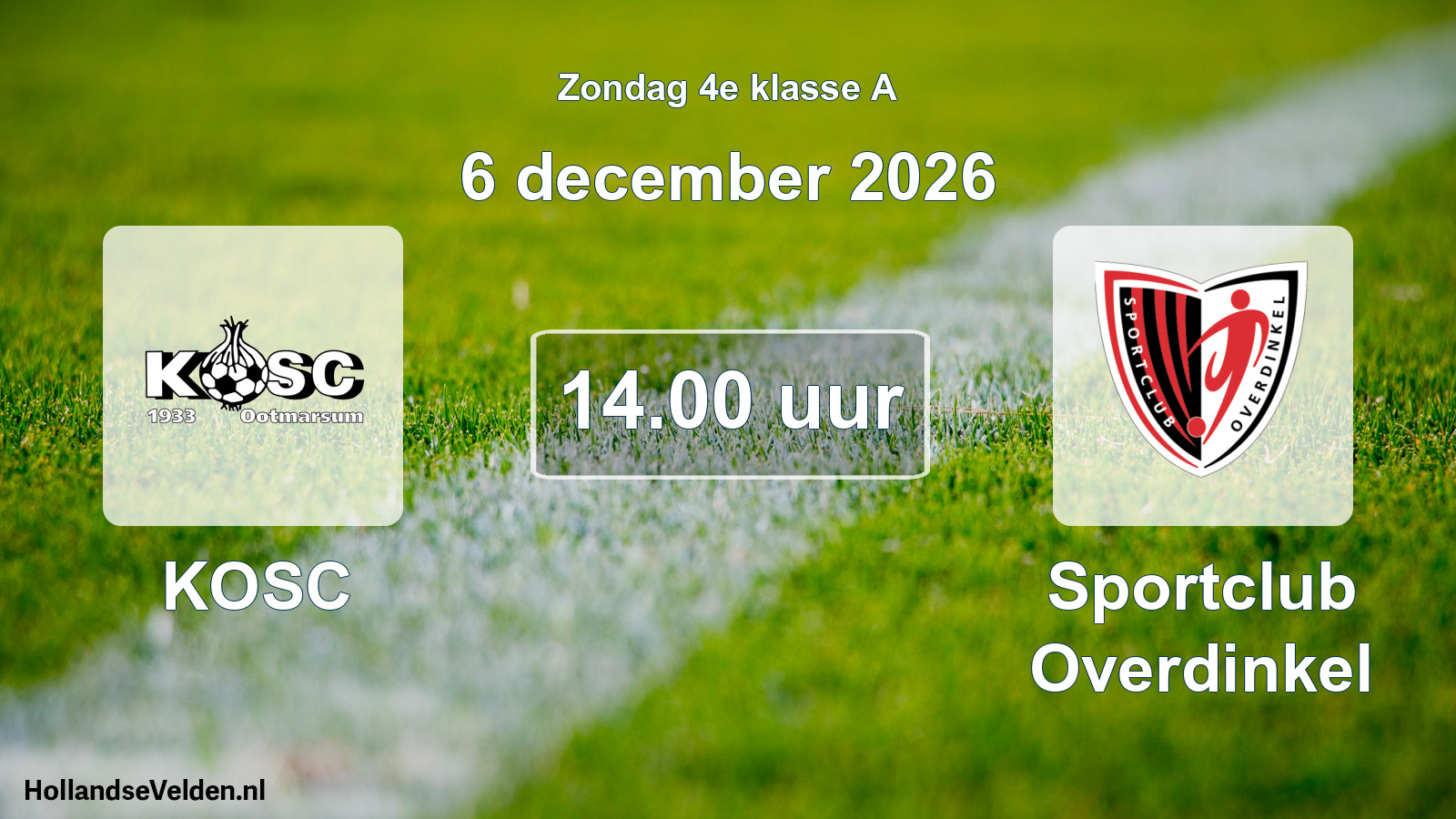Geplande wedstrijd: KOSC - Sportclub Overdinkel (6 december 2026)