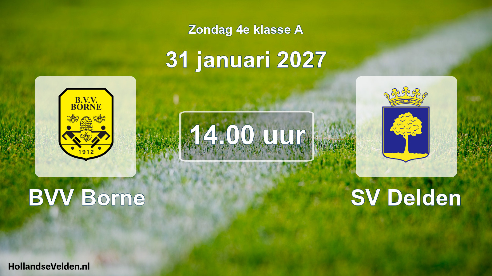 Geplande wedstrijd: BVV Borne - SV Delden (31 januari 2027)