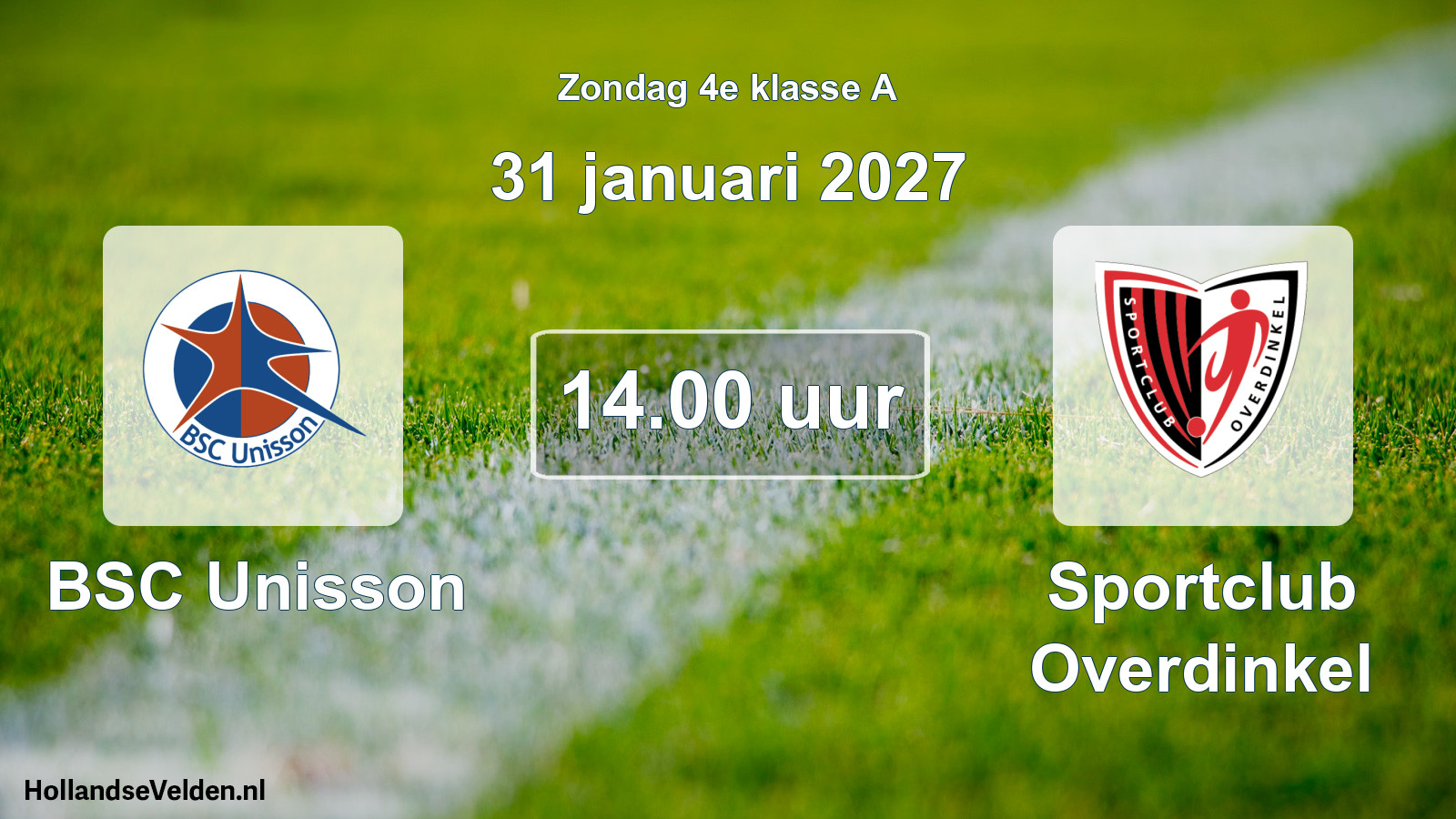 Geplande wedstrijd: BSC Unisson - Sportclub Overdinkel (31 januari 2027)
