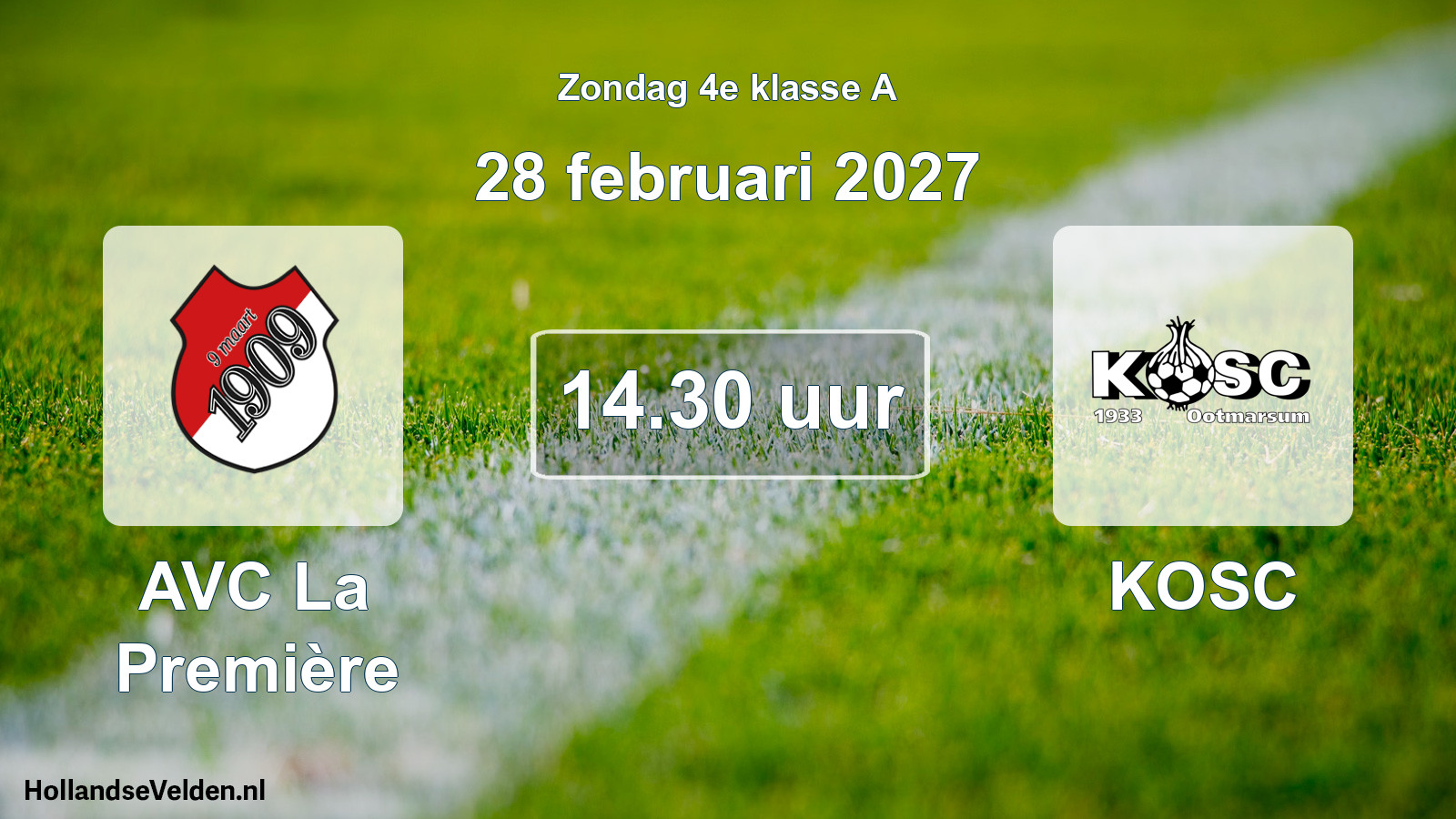 Geplande wedstrijd: AVC La Première - KOSC (28 februari 2027)