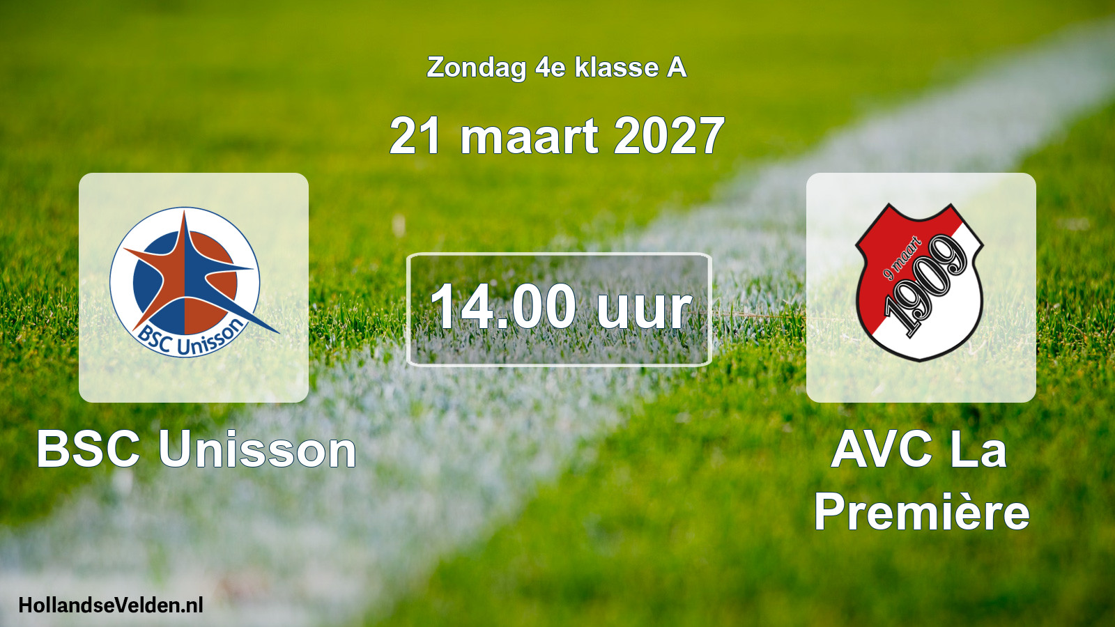 Geplande wedstrijd: BSC Unisson - AVC La Première (21 maart 2027)