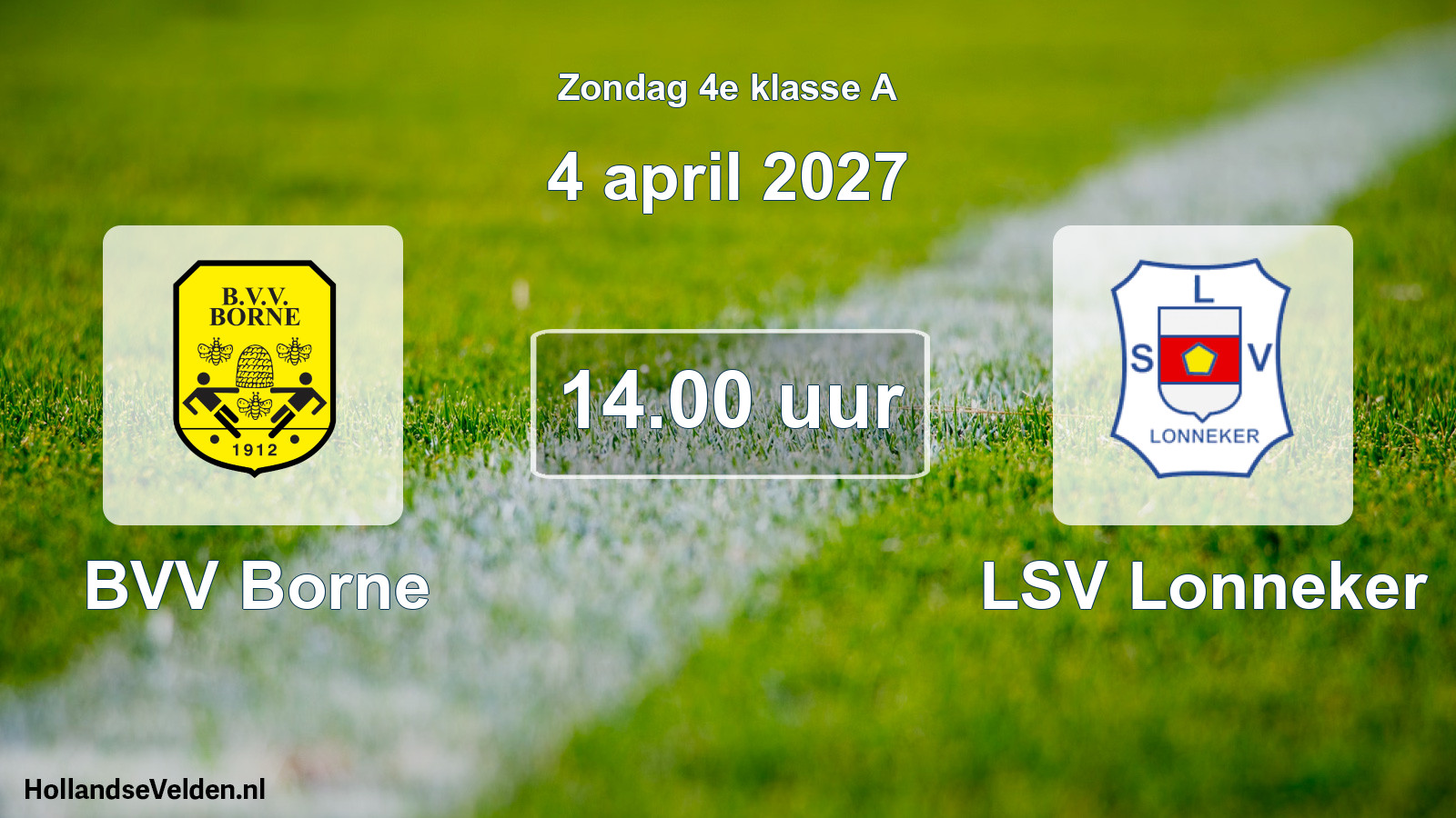Geplande wedstrijd: BVV Borne - LSV Lonneker (4 april 2027)