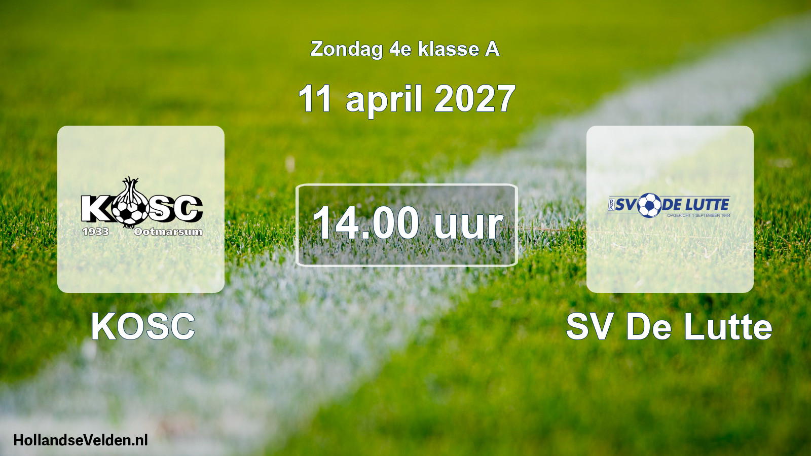 Geplande wedstrijd: KOSC - SV De Lutte (11 april 2027)