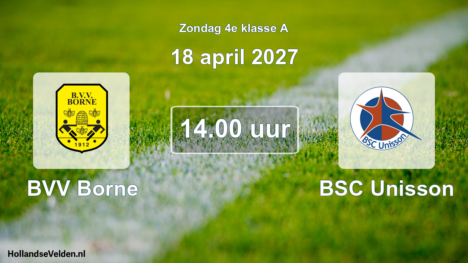 Geplande wedstrijd: BVV Borne - BSC Unisson (18 april 2027)