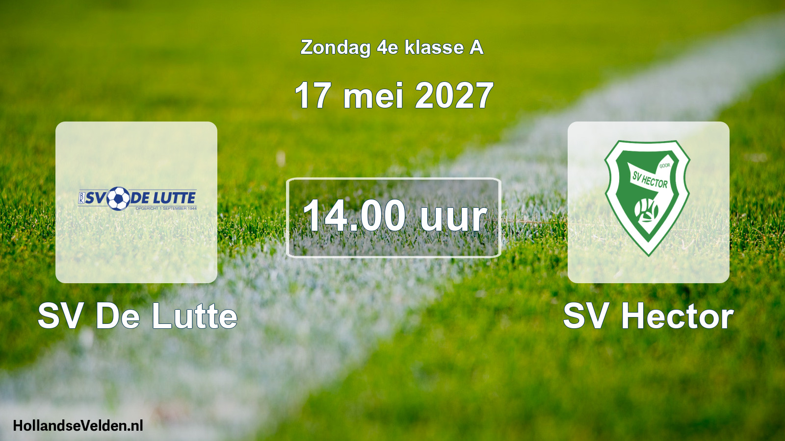 Geplande wedstrijd: SV De Lutte - SV Hector (17 mei 2027)