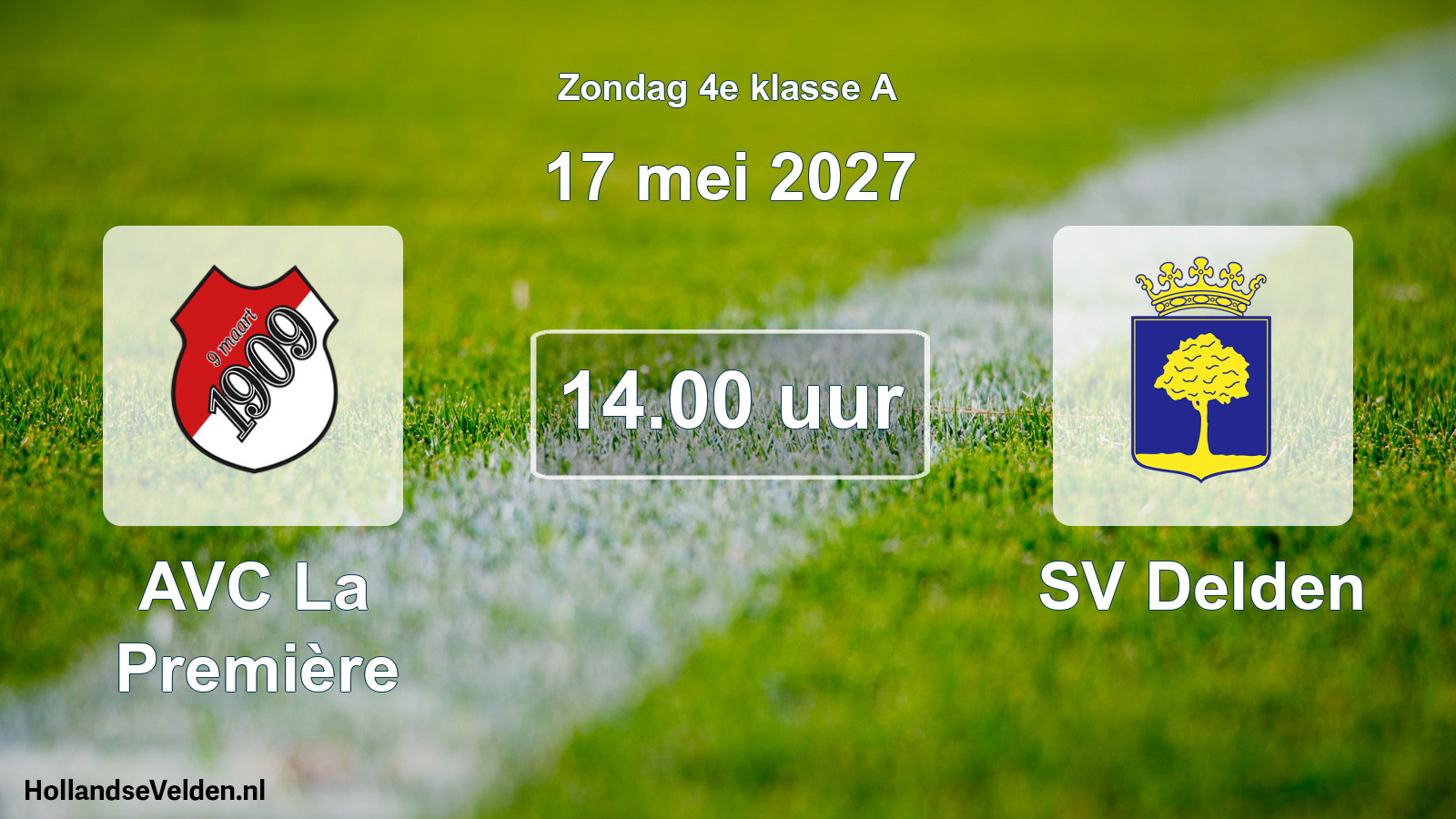 Geplande wedstrijd: AVC La Première - SV Delden (17 mei 2027)