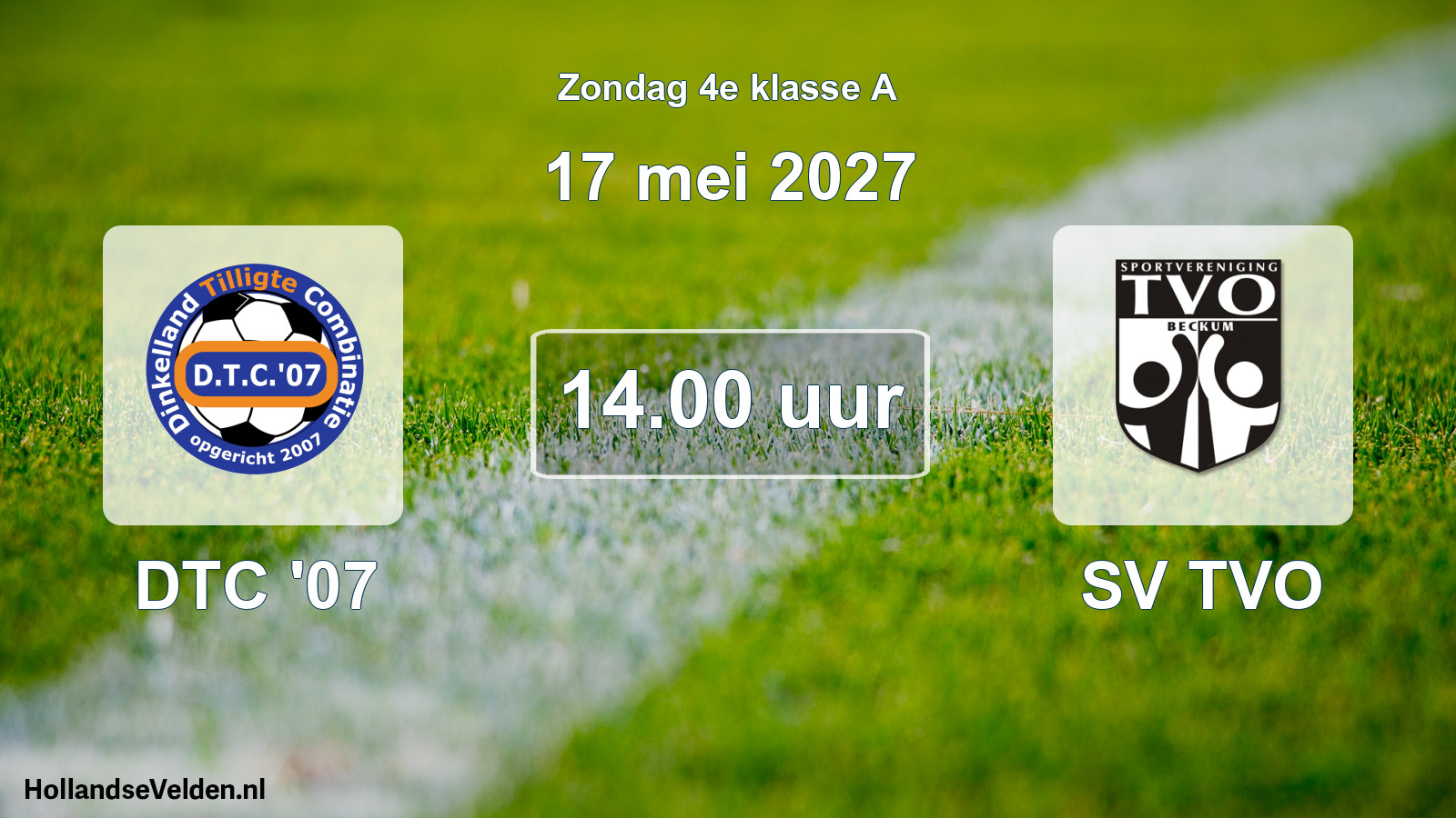 Geplande wedstrijd: DTC '07 - SV TVO (17 mei 2027)