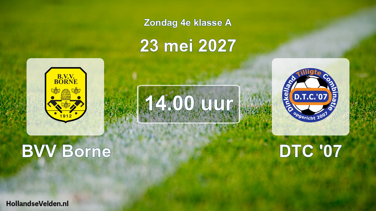 Geplande wedstrijd: BVV Borne - DTC '07 (23 mei 2027)