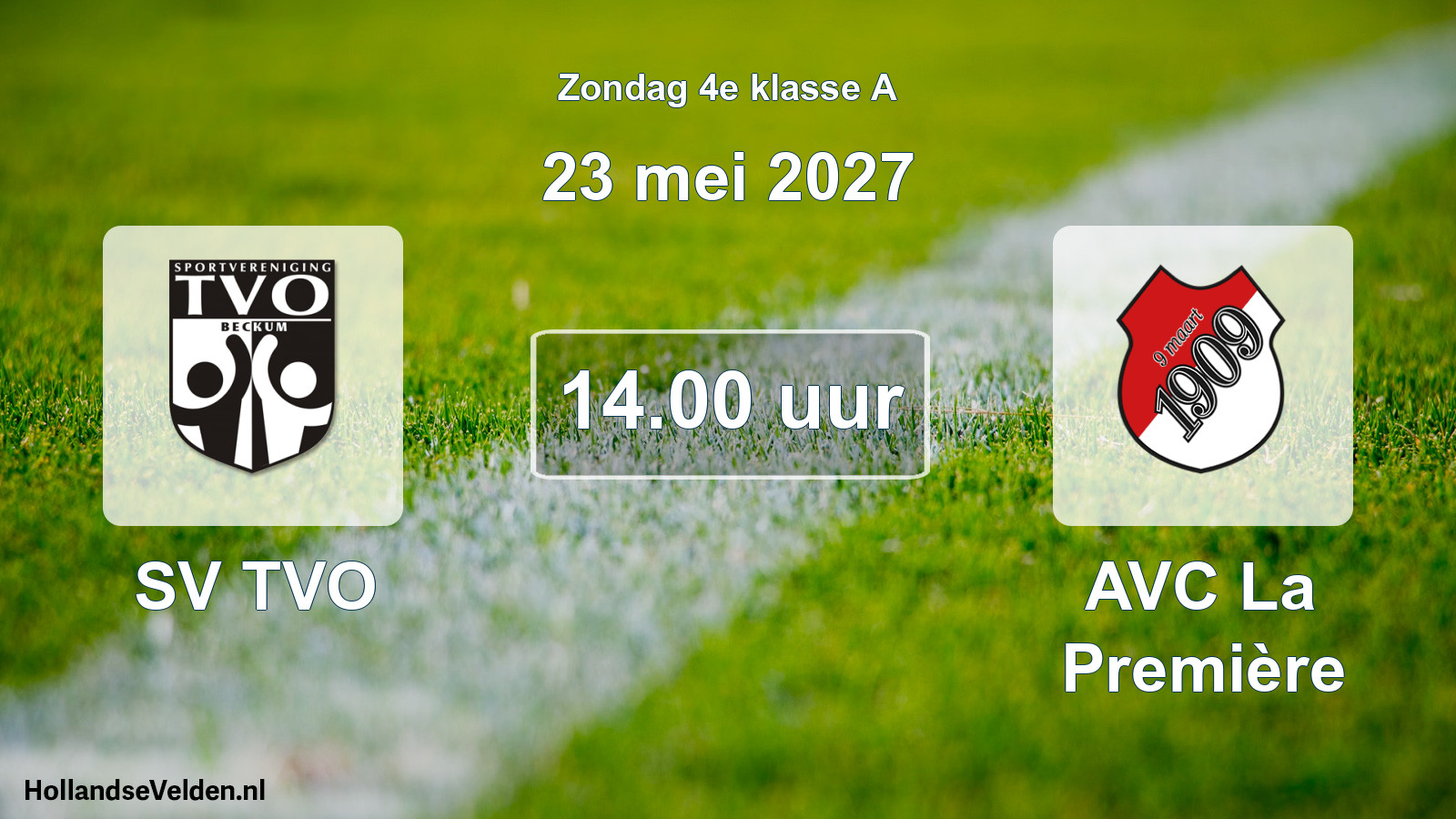 Geplande wedstrijd: SV TVO - AVC La Première (23 mei 2027)