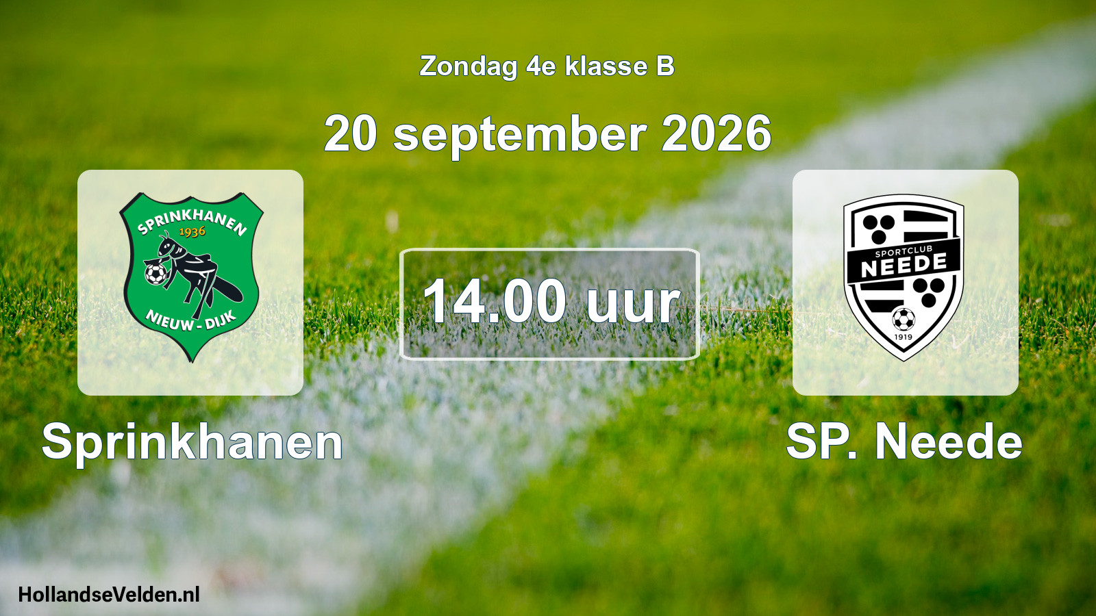 Geplande wedstrijd: Sprinkhanen - SP. Neede (20 september 2026)