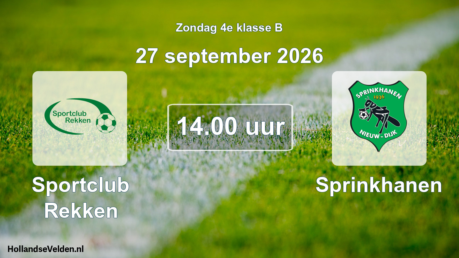 Geplande wedstrijd: Sportclub Rekken - Sprinkhanen (27 september 2026)