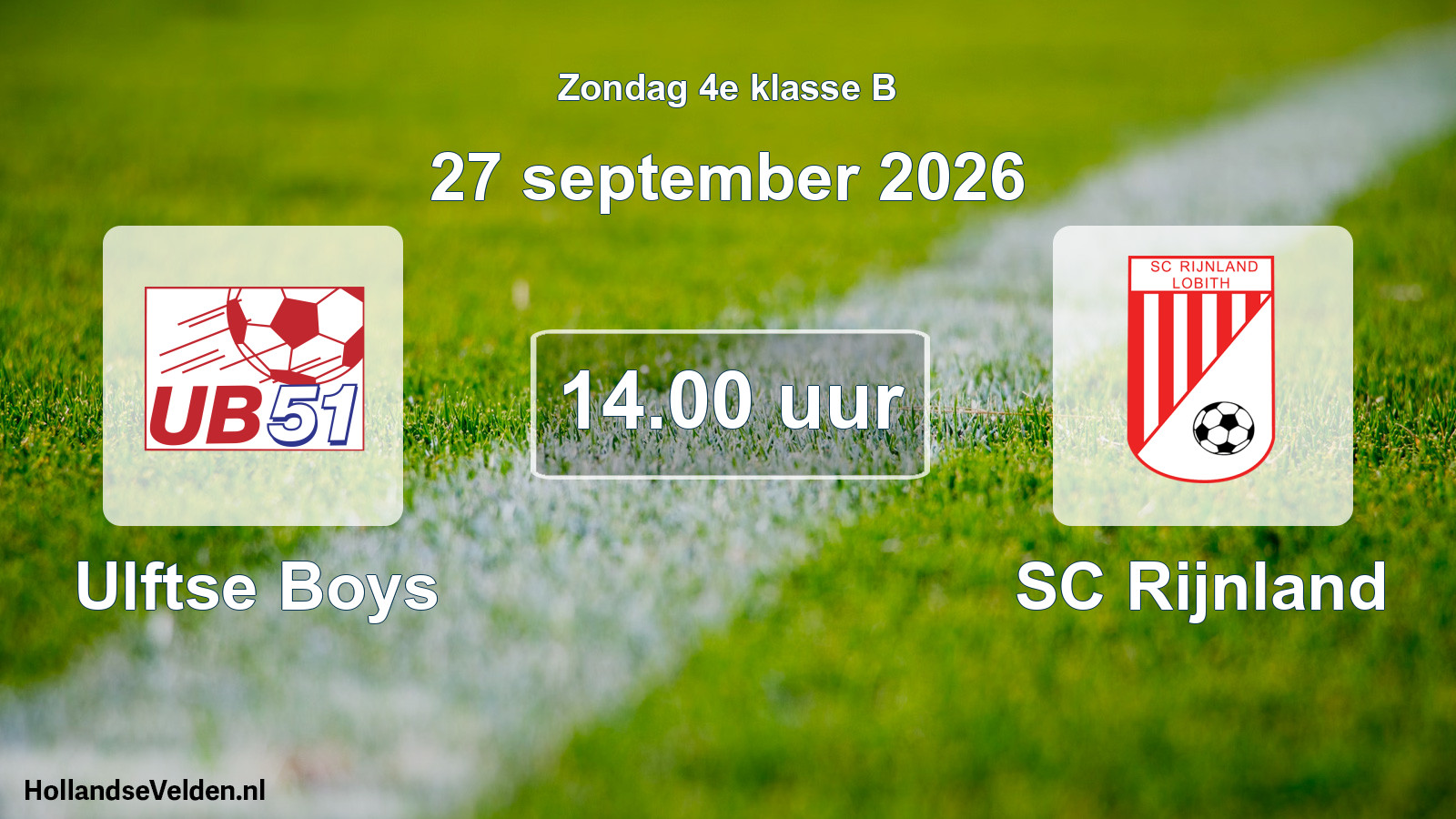 Geplande wedstrijd: Ulftse Boys - SC Rijnland (27 september 2026)