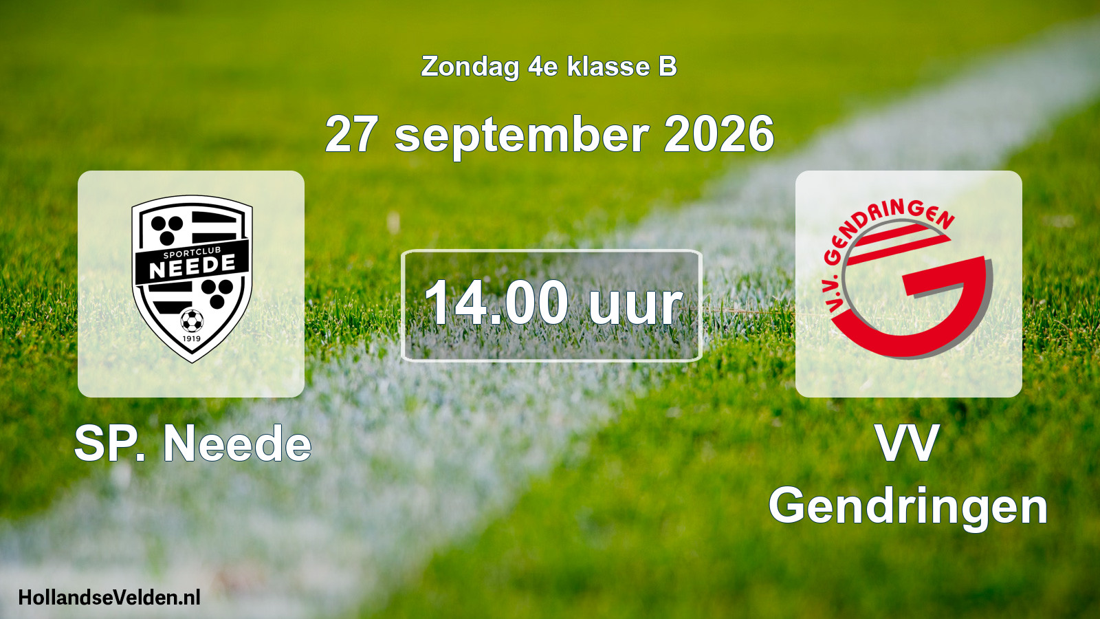 Geplande wedstrijd: SP. Neede - VV Gendringen (27 september 2026)