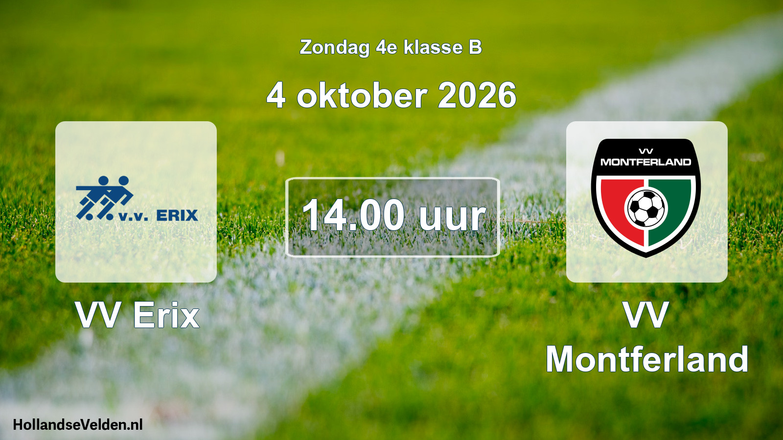 Geplande wedstrijd: VV Erix - VV Montferland (4 oktober 2026)