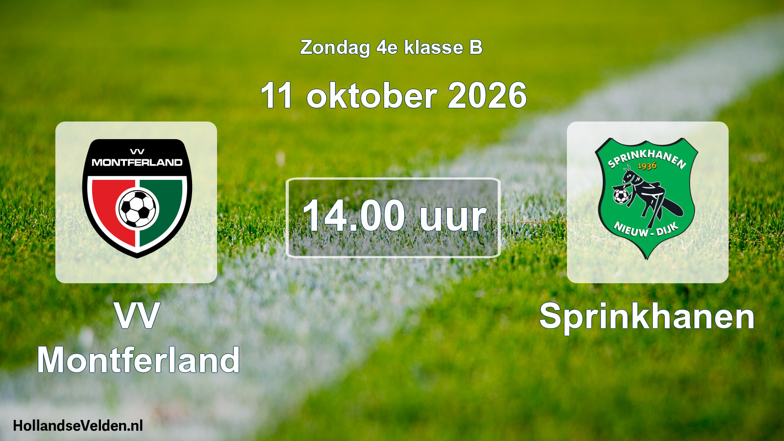 Geplande wedstrijd: VV Montferland - Sprinkhanen (11 oktober 2026)