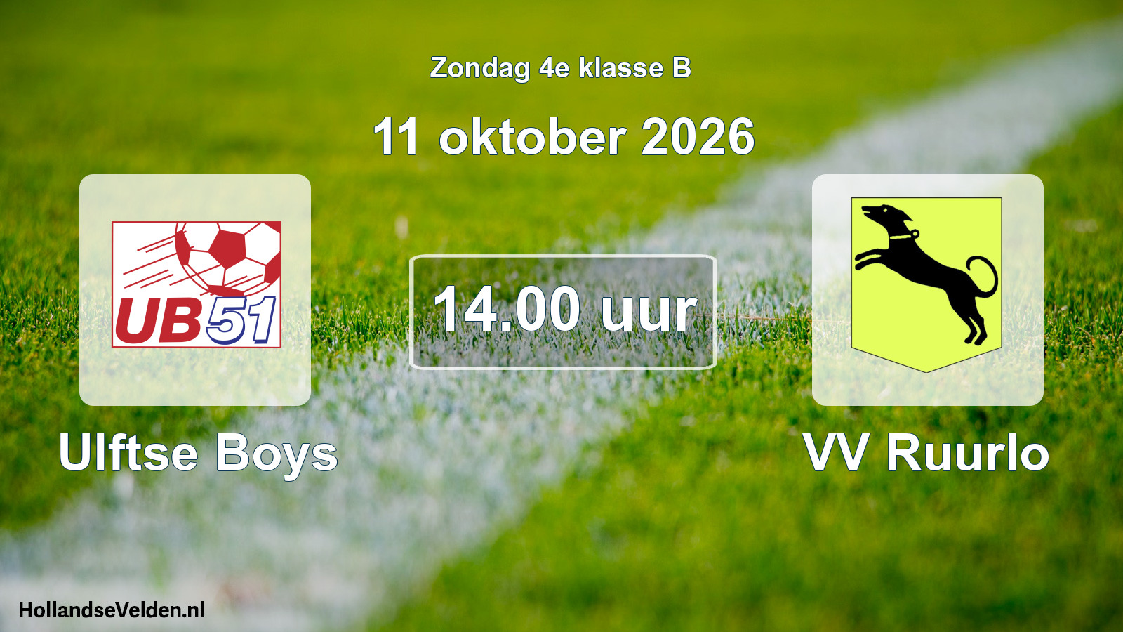 Geplande wedstrijd: Ulftse Boys - VV Ruurlo (11 oktober 2026)