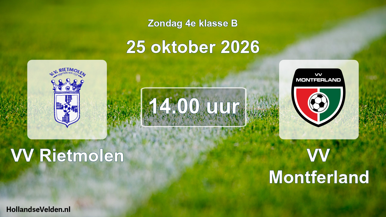 Geplande wedstrijd: VV Rietmolen - VV Montferland (25 oktober 2026)