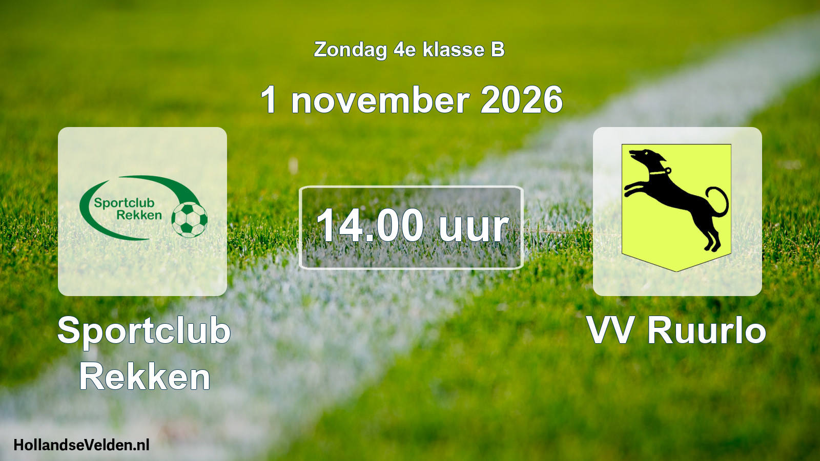 Geplande wedstrijd: Sportclub Rekken - VV Ruurlo (1 november 2026)
