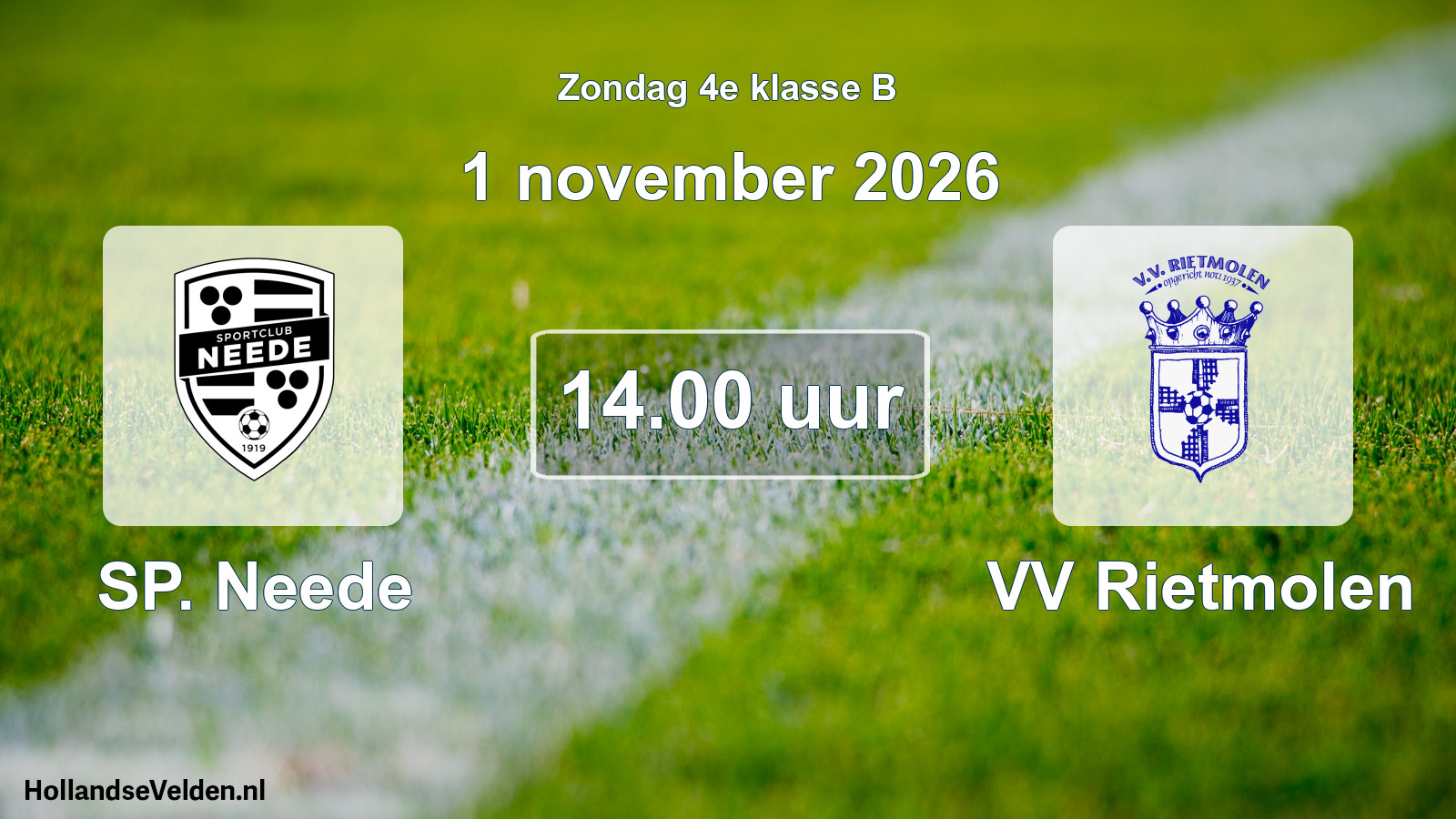Geplande wedstrijd: SP. Neede - VV Rietmolen (1 november 2026)