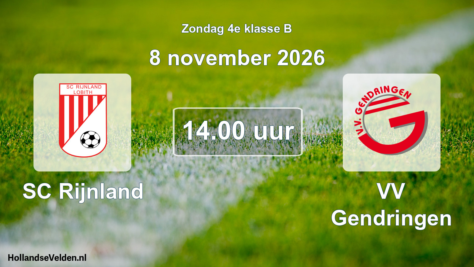 Scheduled Match: SC Rijnland - VV Gendringen (8 November 2026)
